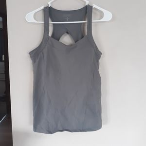 Athleta gray athletic tank built in bra sz M